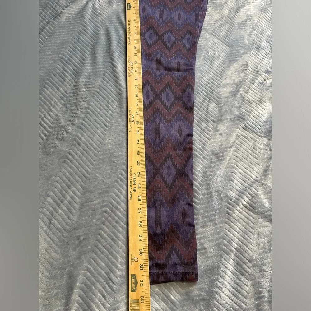 Free People Printed Ikat Aztec Skinny Jeans Deep Plum Combo‎ 26